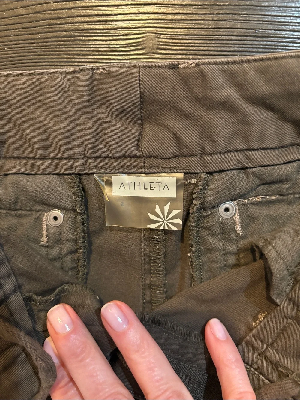 Athleta Olive Cargo Mini Skirt with Utility Pockets and Grommet Waist